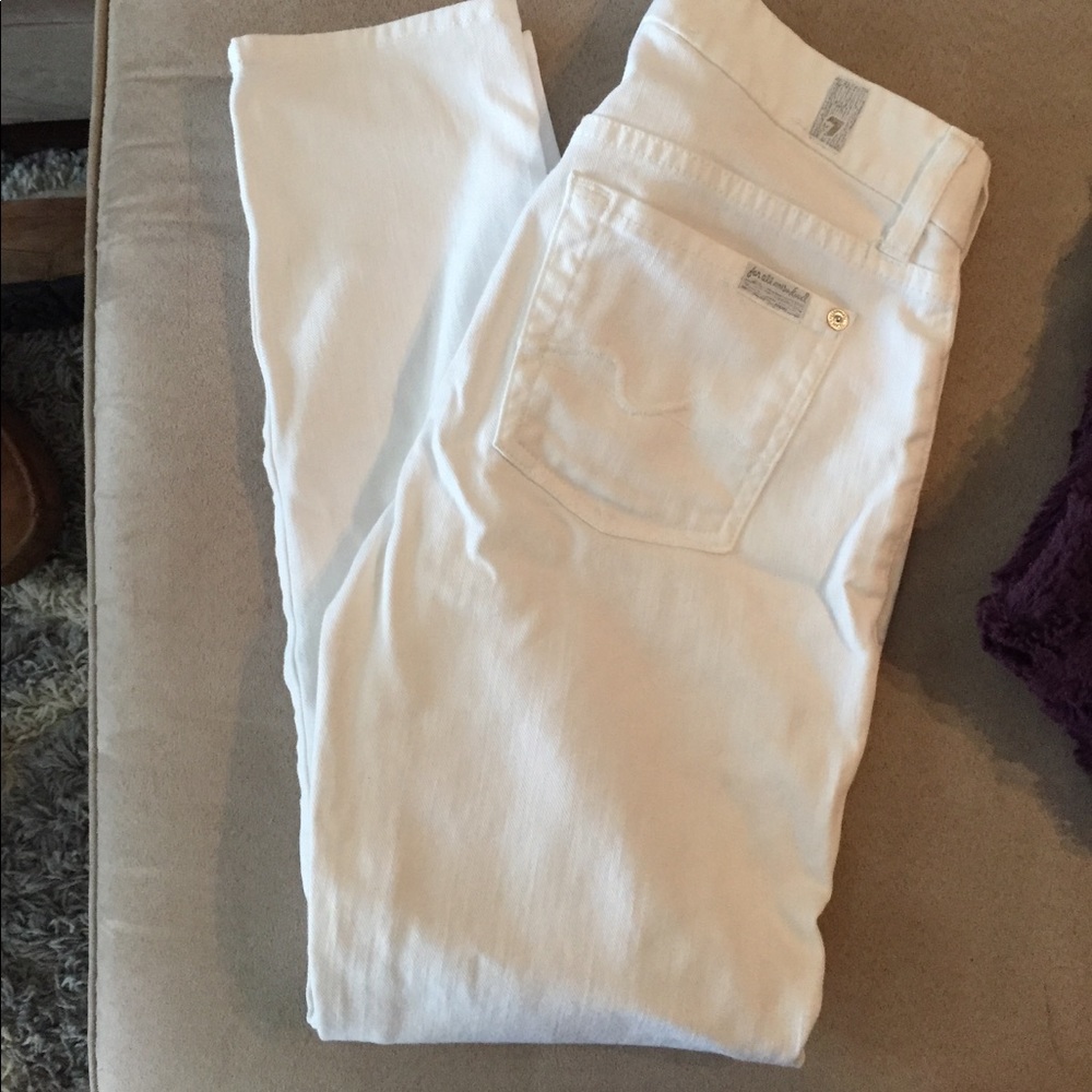 7 for all mankind white ankle jeans